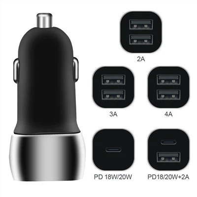 2 portli USB c avtomobil zaryadlovchi